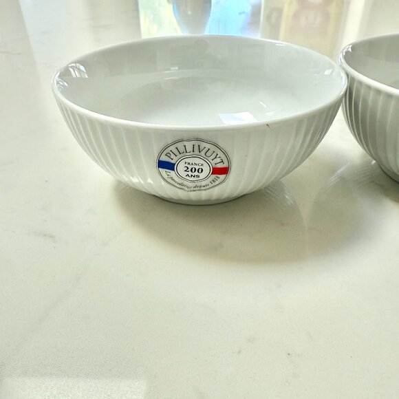 Pillivuyt Plisse White Porcelain Salad Bowl | Set of 2 - Picture 3 of 7